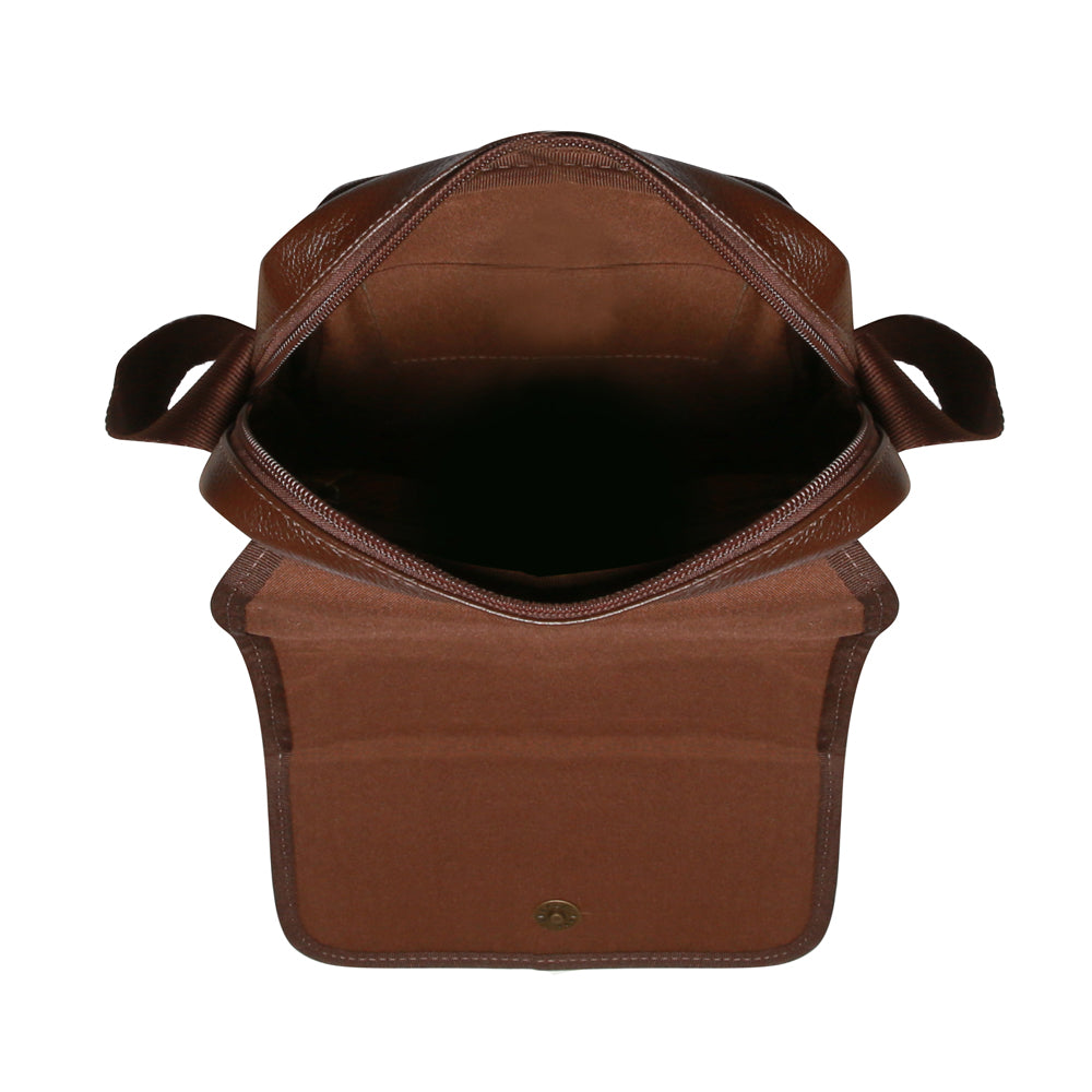 Bolsa Crossbody Masculina Couro Marrom Noah