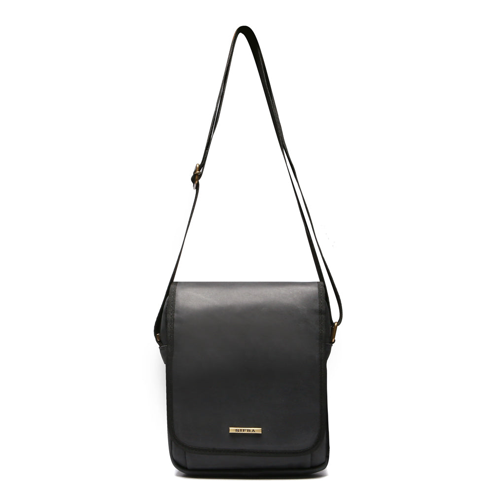 Bolsa Crossbody Masculina Couro Preta Noah