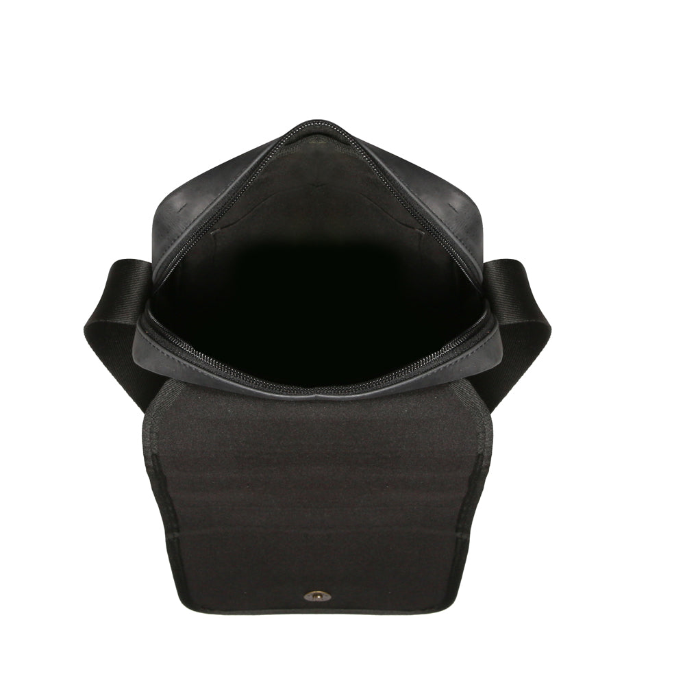 Bolsa Crossbody Masculina Couro Preta Noah