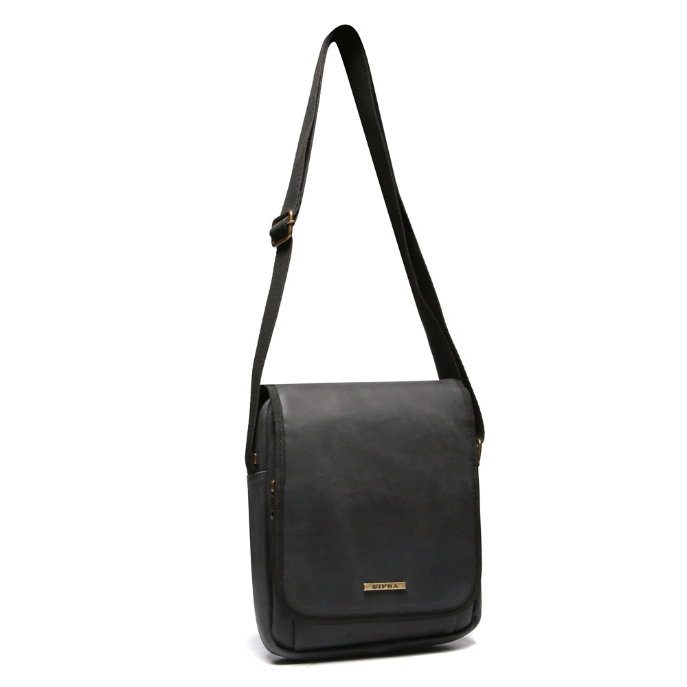 Bolsa Crossbody Masculina Couro Preta Noah