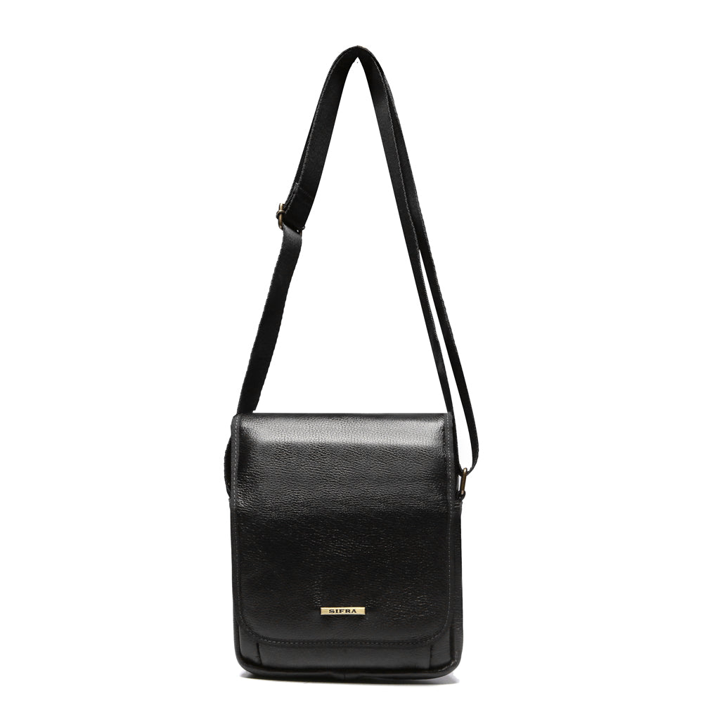Bolsa Crossbody Masculina Couro Preto Noah