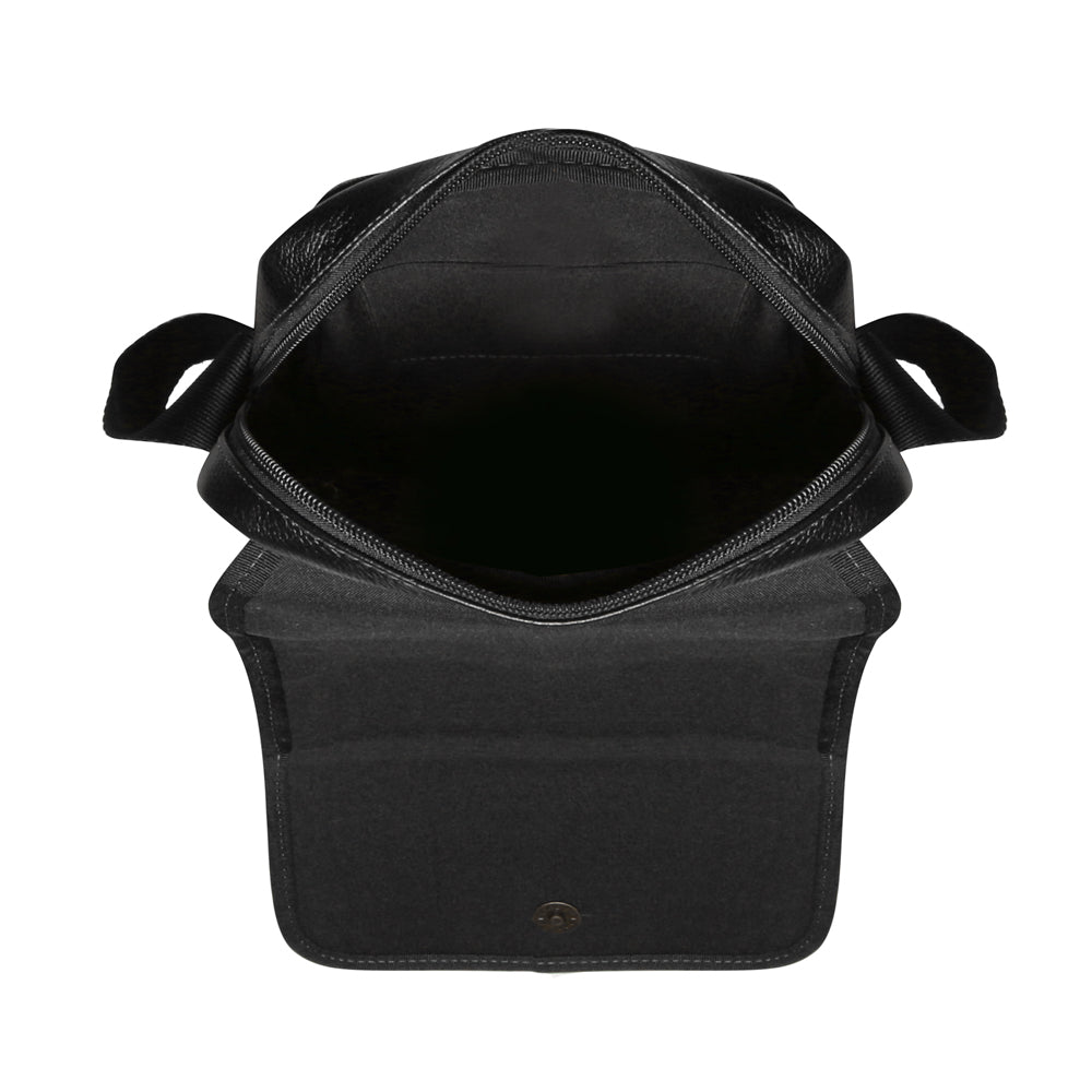 Bolsa Crossbody Masculina Couro Preto Noah