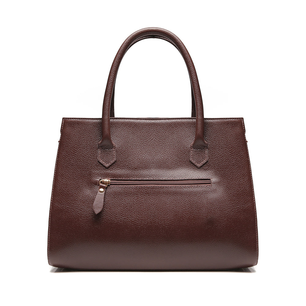 Bolsa Estruturada de Ombro Couro Marrom Flavia