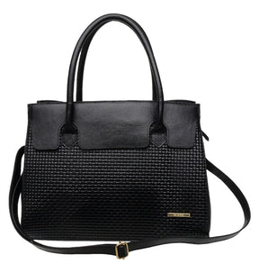 Bolsa Estruturada de Ombro Couro Preto Flavia