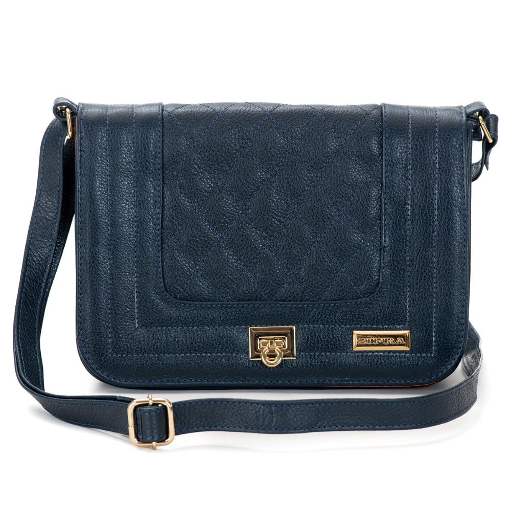 Bolsa Feminina Clutch Pequena Couro Marinho Alice