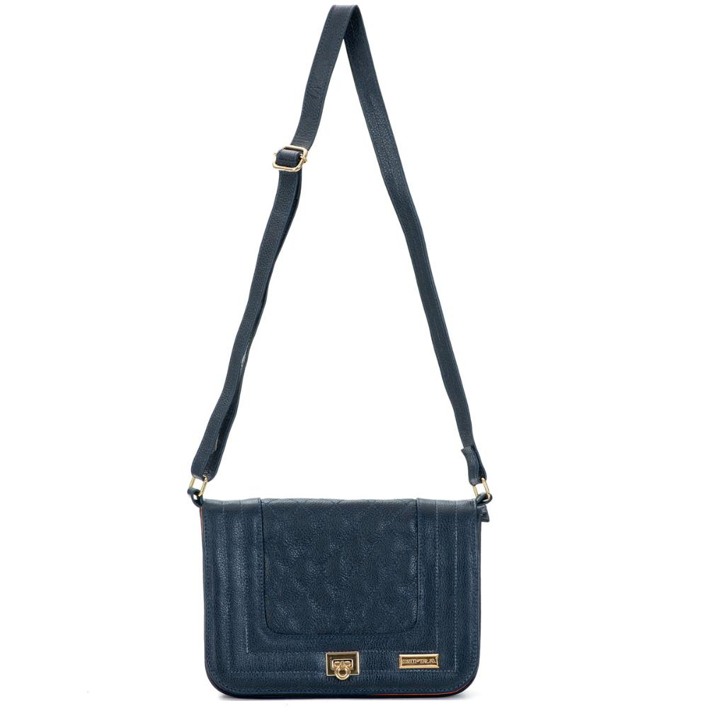 Bolsa Feminina Clutch Pequena Couro Marinho Alice