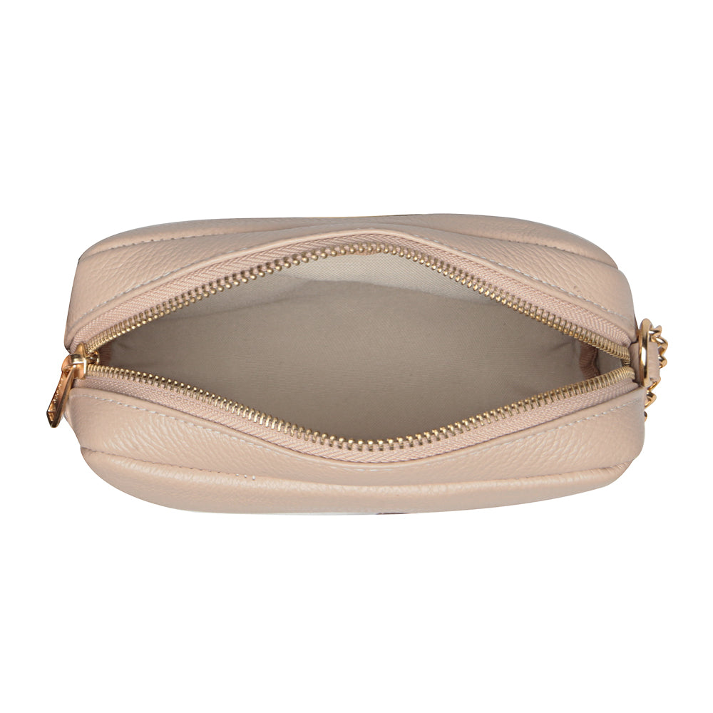 Bolsa Feminina Clutch Pequena Couro Nude Nic