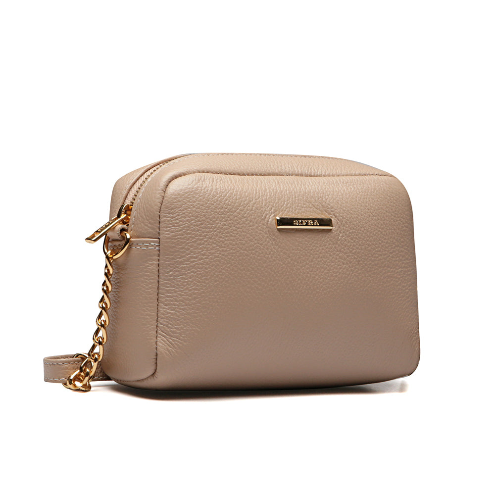 Bolsa Feminina Clutch Pequena Couro Nude Nic