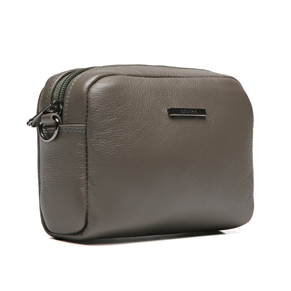 Bolsa Feminina Clutch Pequena Couro Verde Militar Nic
