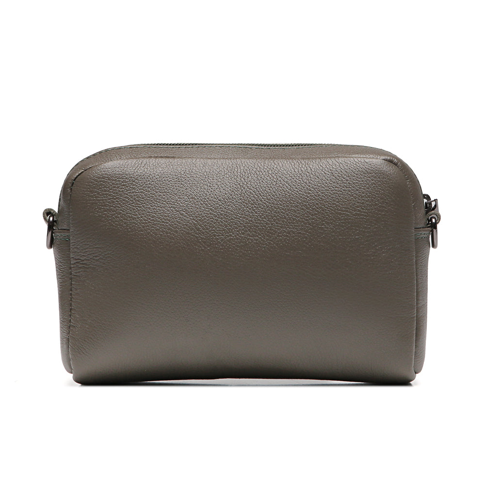 Bolsa Feminina Clutch Pequena Couro Verde Militar Nic