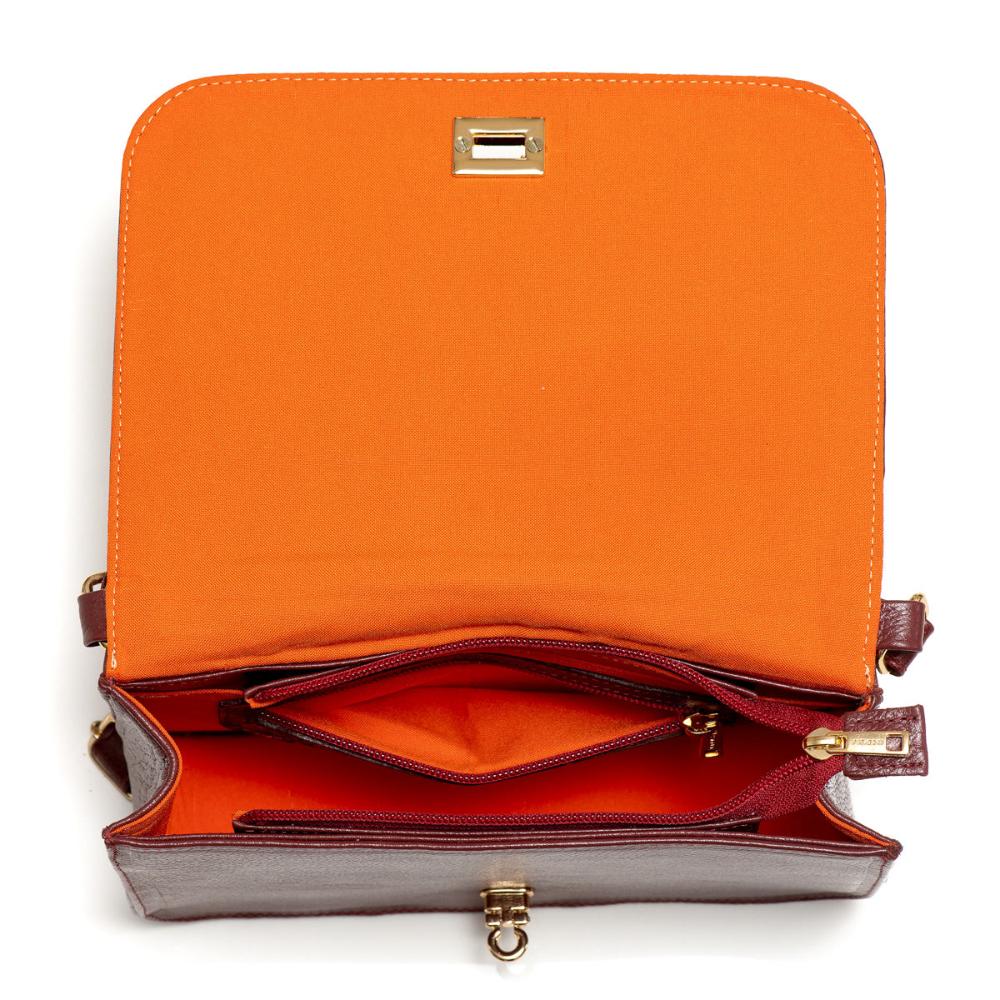 Bolsa Feminina Clutch Pequena Couro Vermelho Rubi Alice