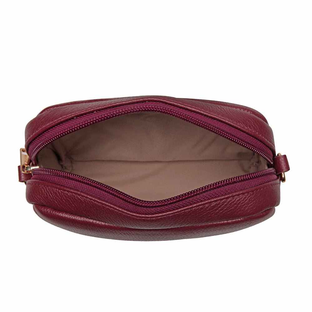 Bolsa Feminina Clutch Pequena Couro Vermelho Rubi Nic