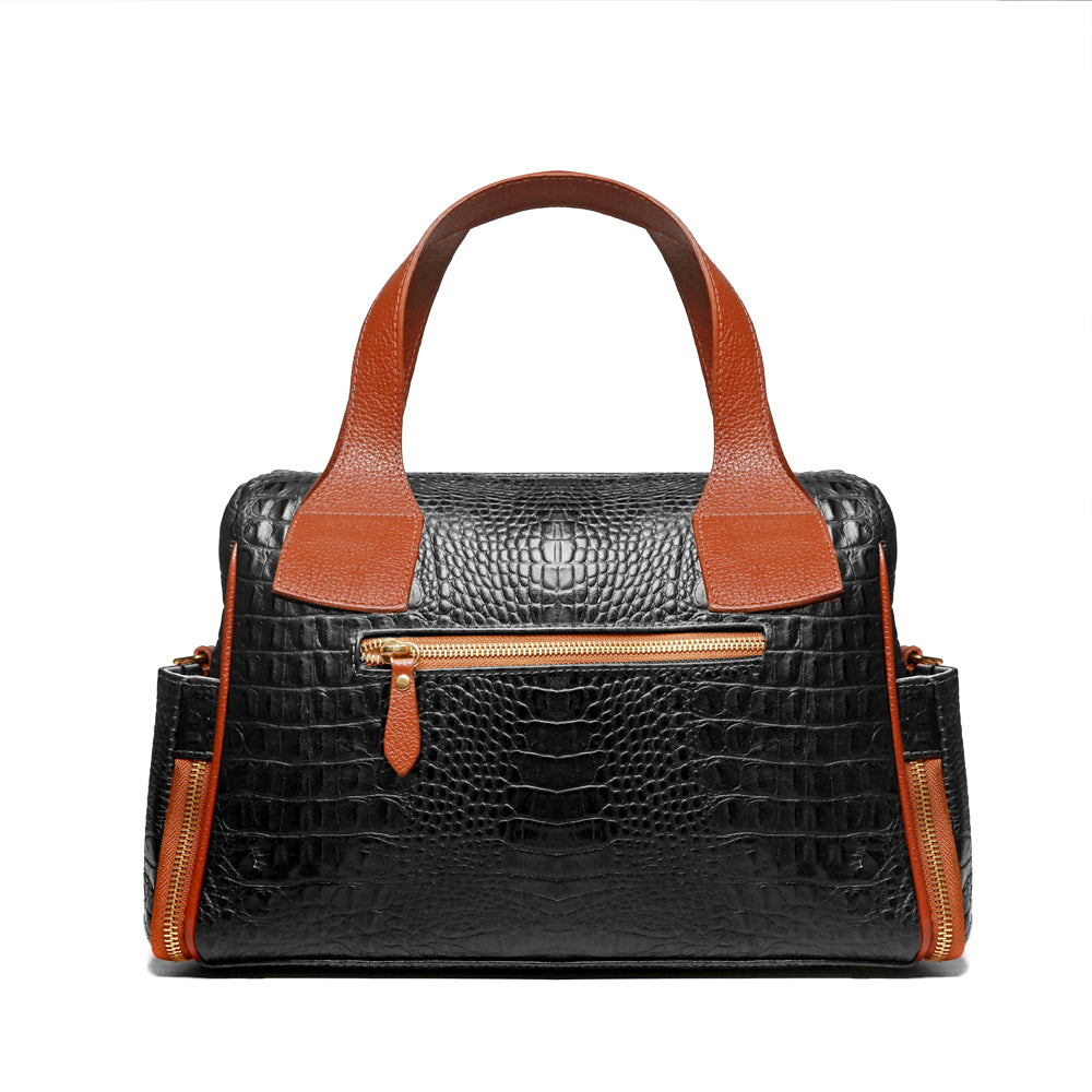Bolsa Feminina Estruturada Couro Preta Mony