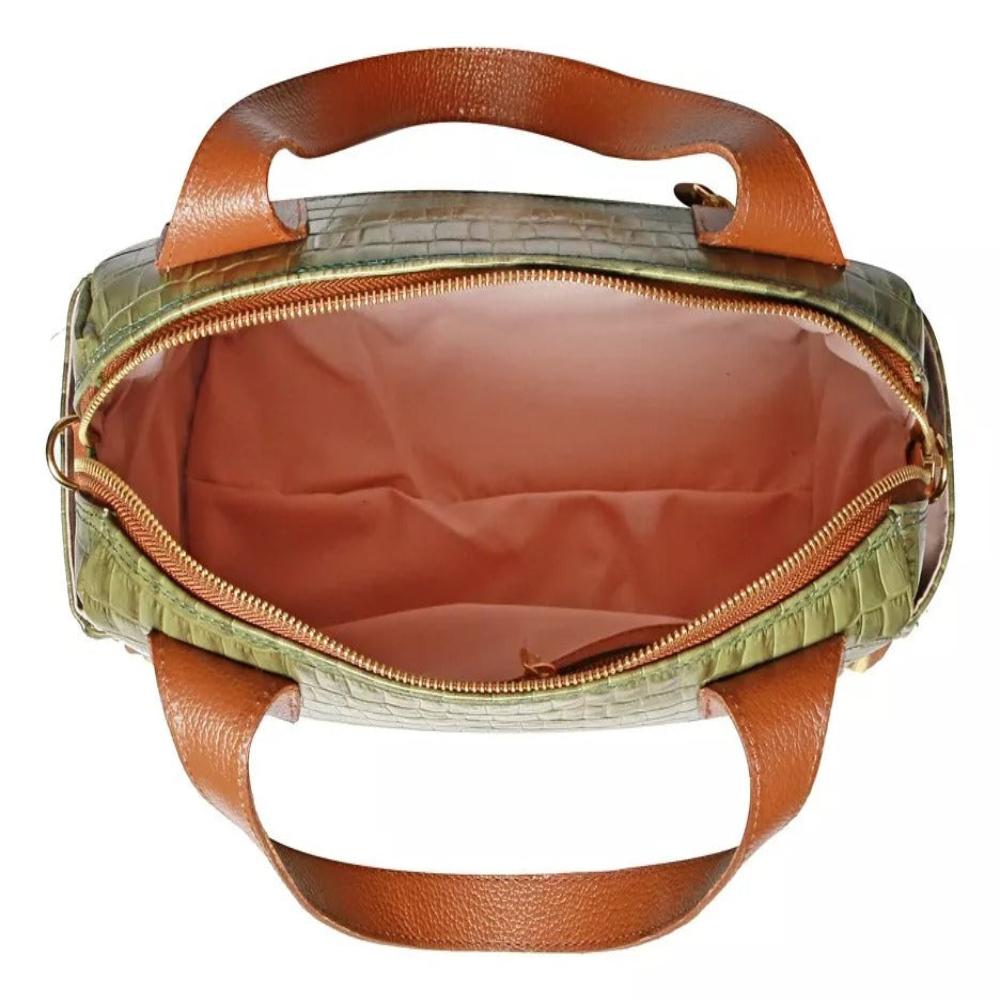 Bolsa Feminina Estruturada Couro Verde Mony