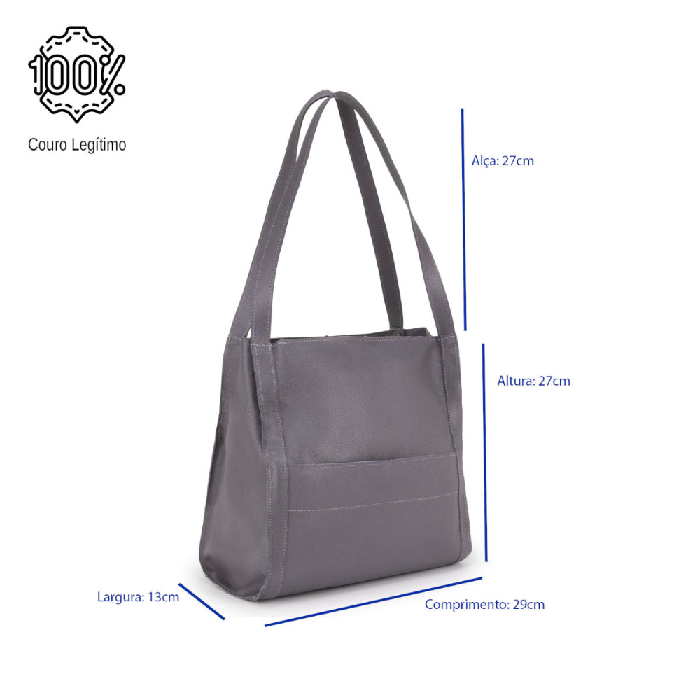 Bolsa Feminina Istambul Saco Couro Grafite
