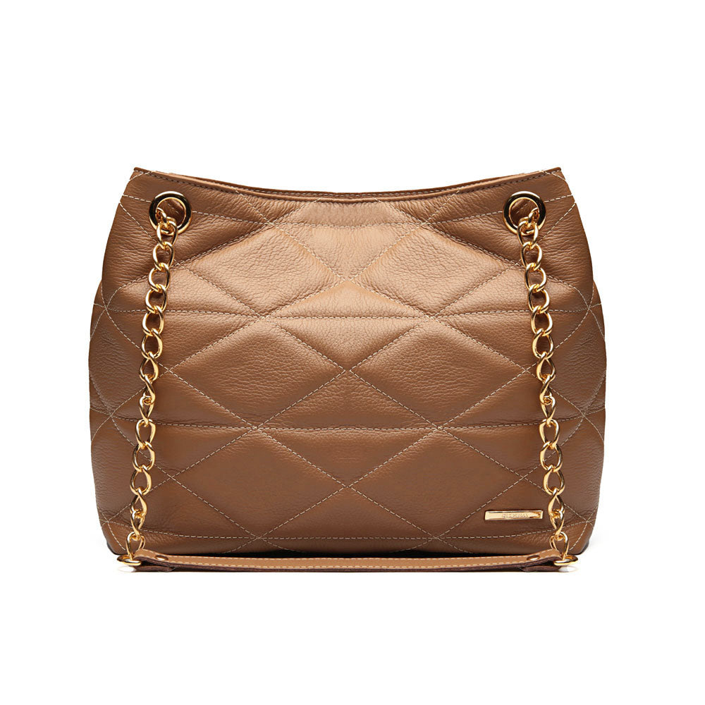 Bolsa Feminina Ombro Couro Caramelo Gabi