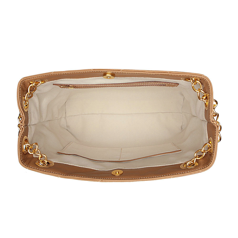 Bolsa Feminina Ombro Couro Caramelo Gabi