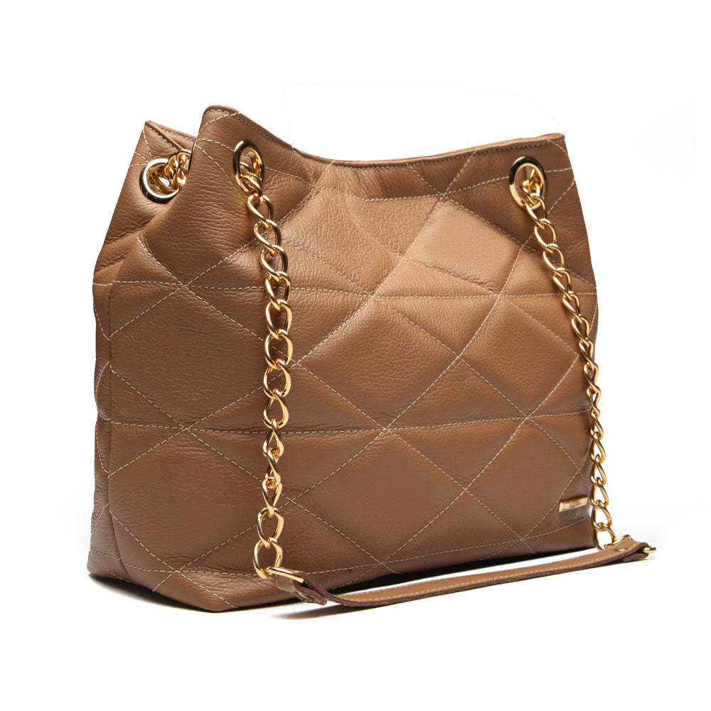 Bolsa Feminina Ombro Couro Caramelo Gabi