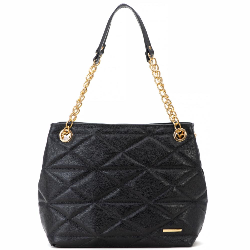 Bolsa Feminina Ombro Couro Preta Gabi