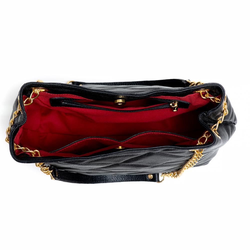 Bolsa Feminina Ombro Couro Preta Gabi