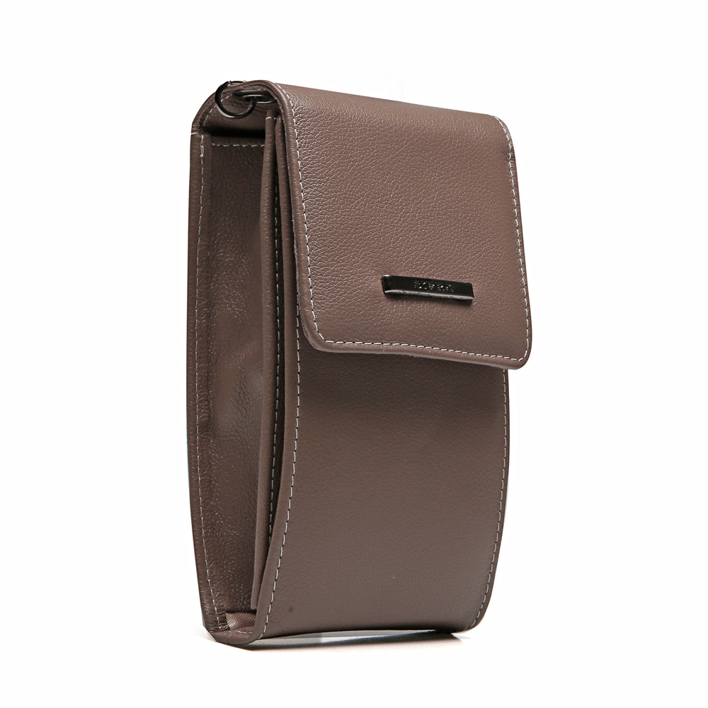 Bolsa Feminina Porta Celular Couro Cinza Karen
