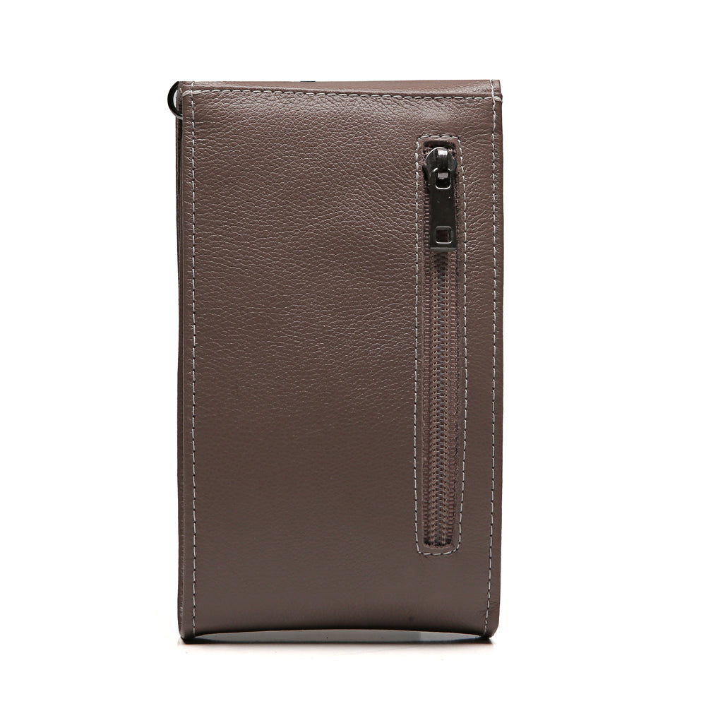 Bolsa Feminina Porta Celular Couro Cinza Karen