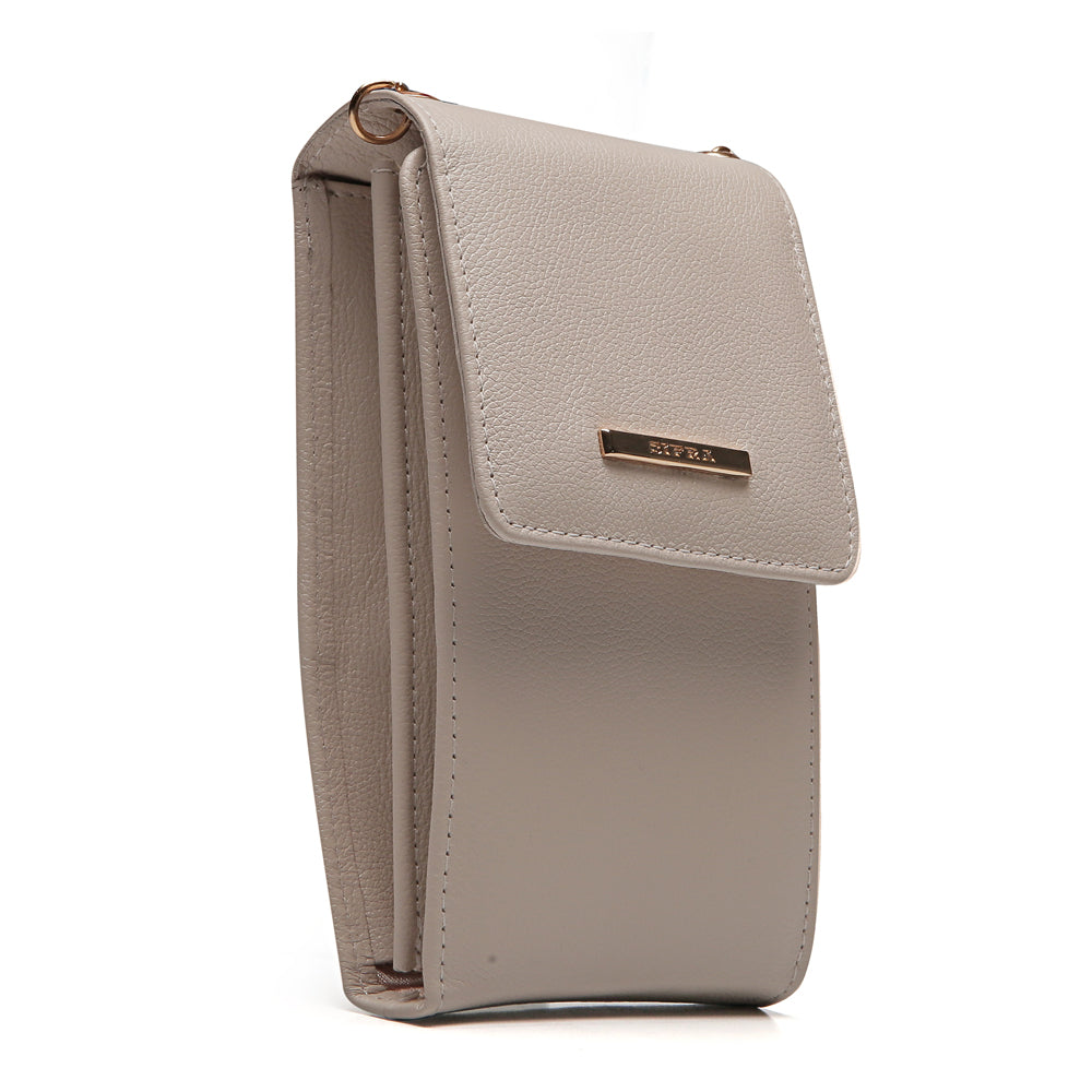 Bolsa Feminina Porta Celular Couro Off White Karen