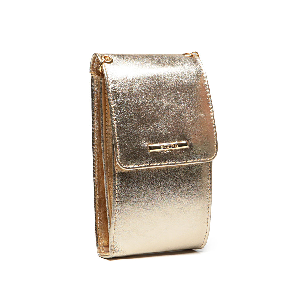 Bolsa Feminina Porta Celular Couro Ouro Light Karen