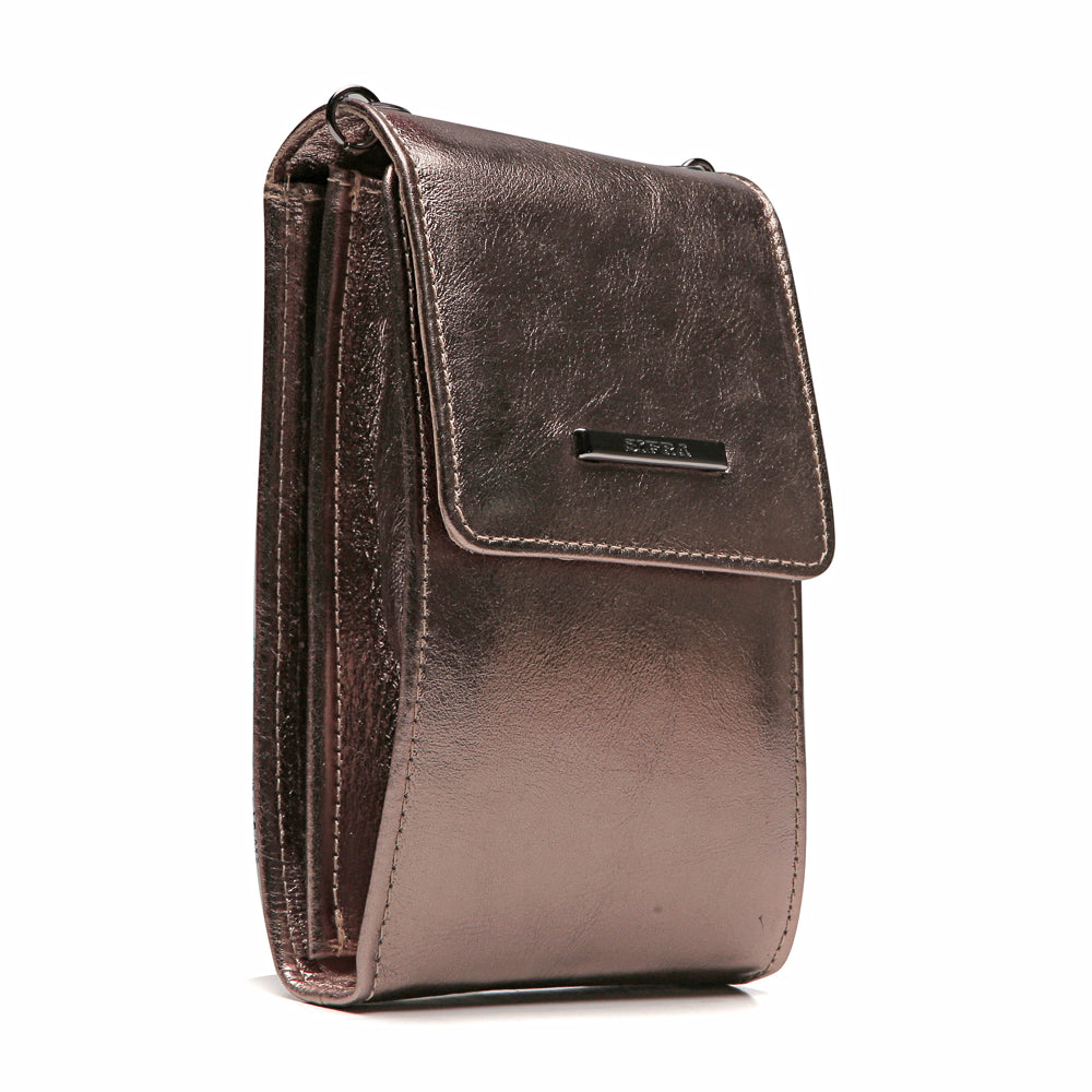 Bolsa Feminina Porta Celular Couro Ouro Velho Karen
