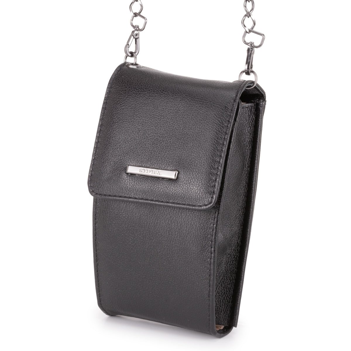 Bolsa Feminina Porta Celular Couro Preta Karen