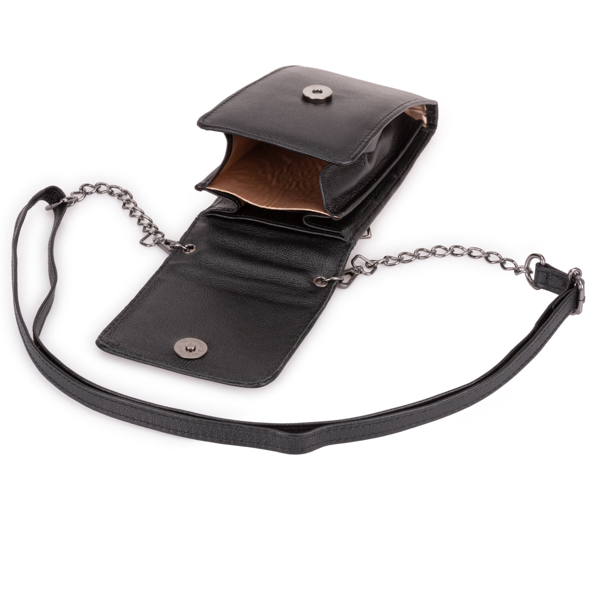 Bolsa Feminina Porta Celular Couro Preta Karen
