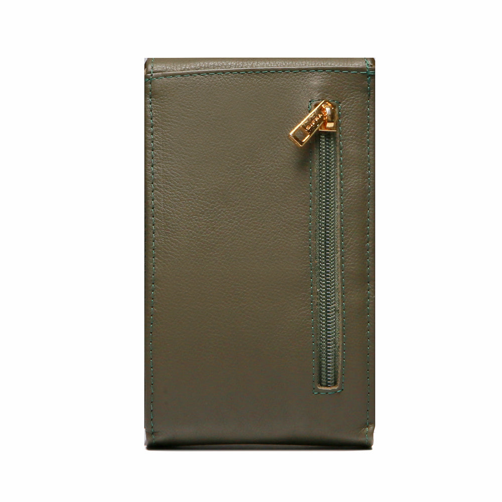 Bolsa Feminina Porta Celular Couro Verde Militar Karen