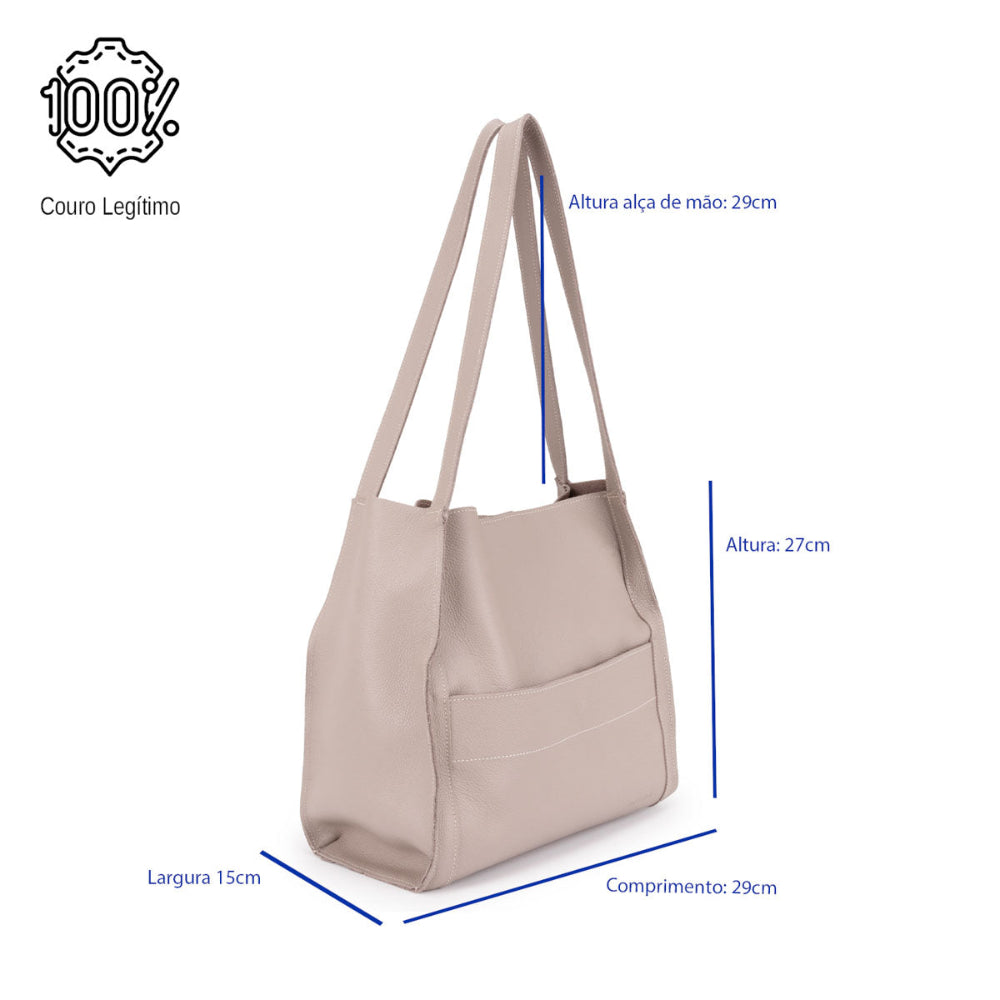 Bolsa Feminina Istambul Saco Couro Cinza