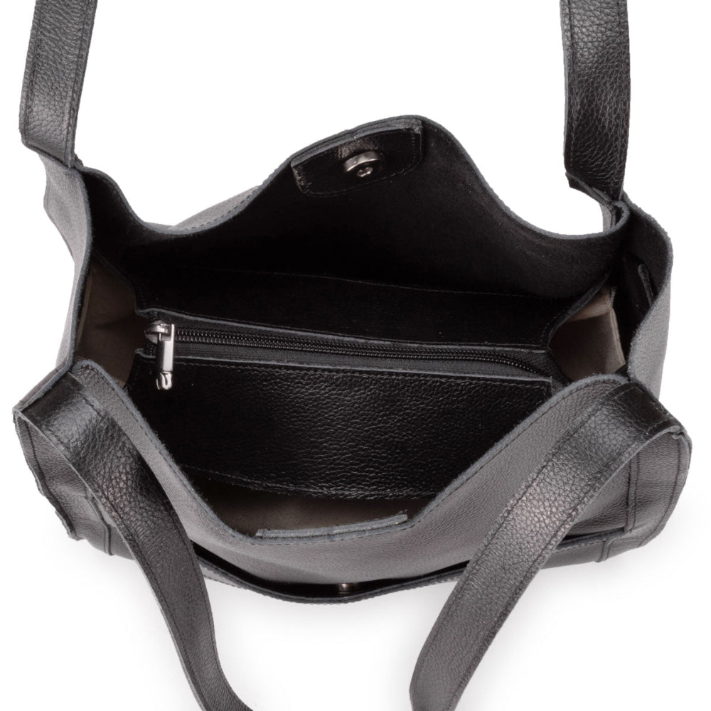 Bolsa Feminina Istambul Saco Couro Preto
