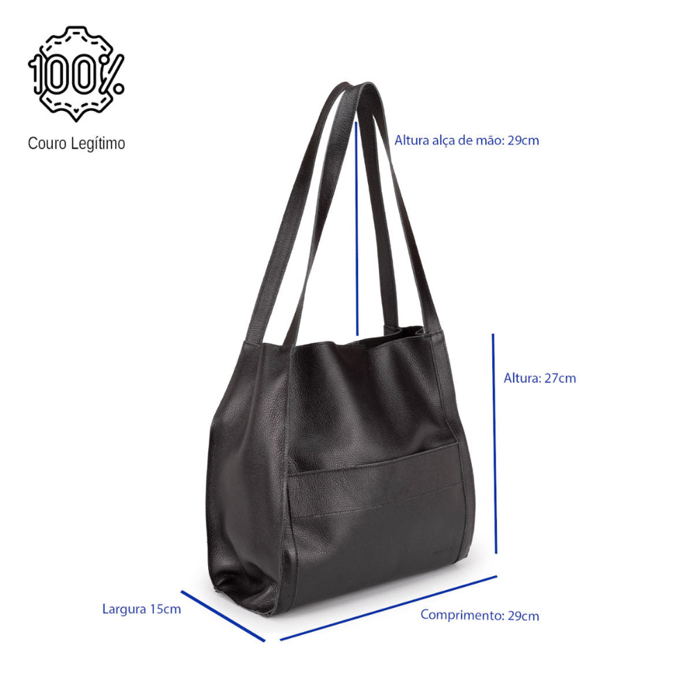 Bolsa Feminina Istambul Saco Couro Preto