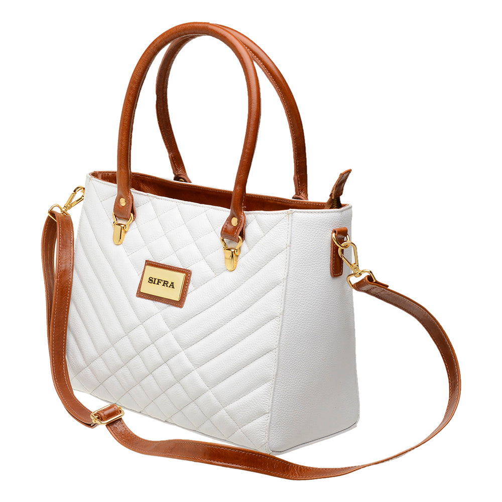 Bolsa Feminina Tiracolo Couro Branca Emma