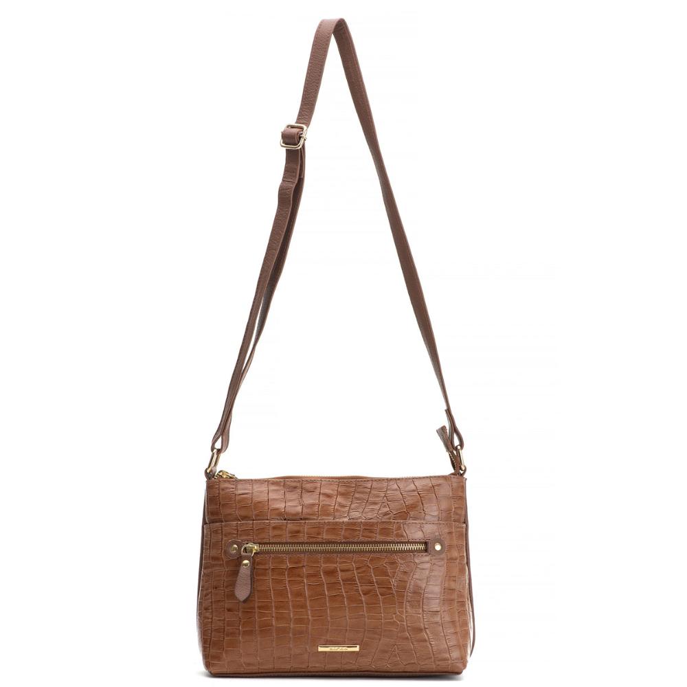 Bolsa Feminina Transversal Couro Caramelo Bella