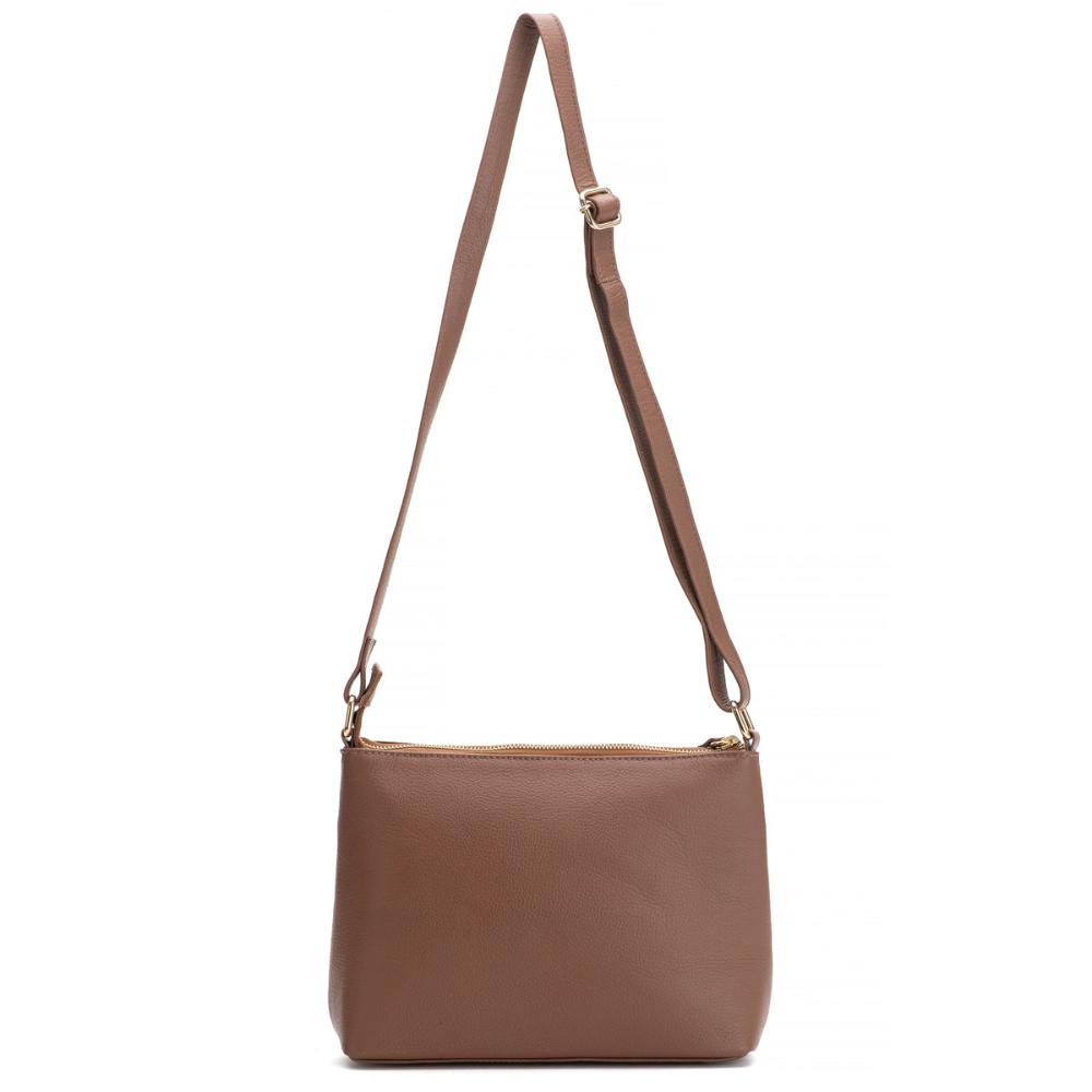 Bolsa Feminina Transversal Couro Caramelo Bella
