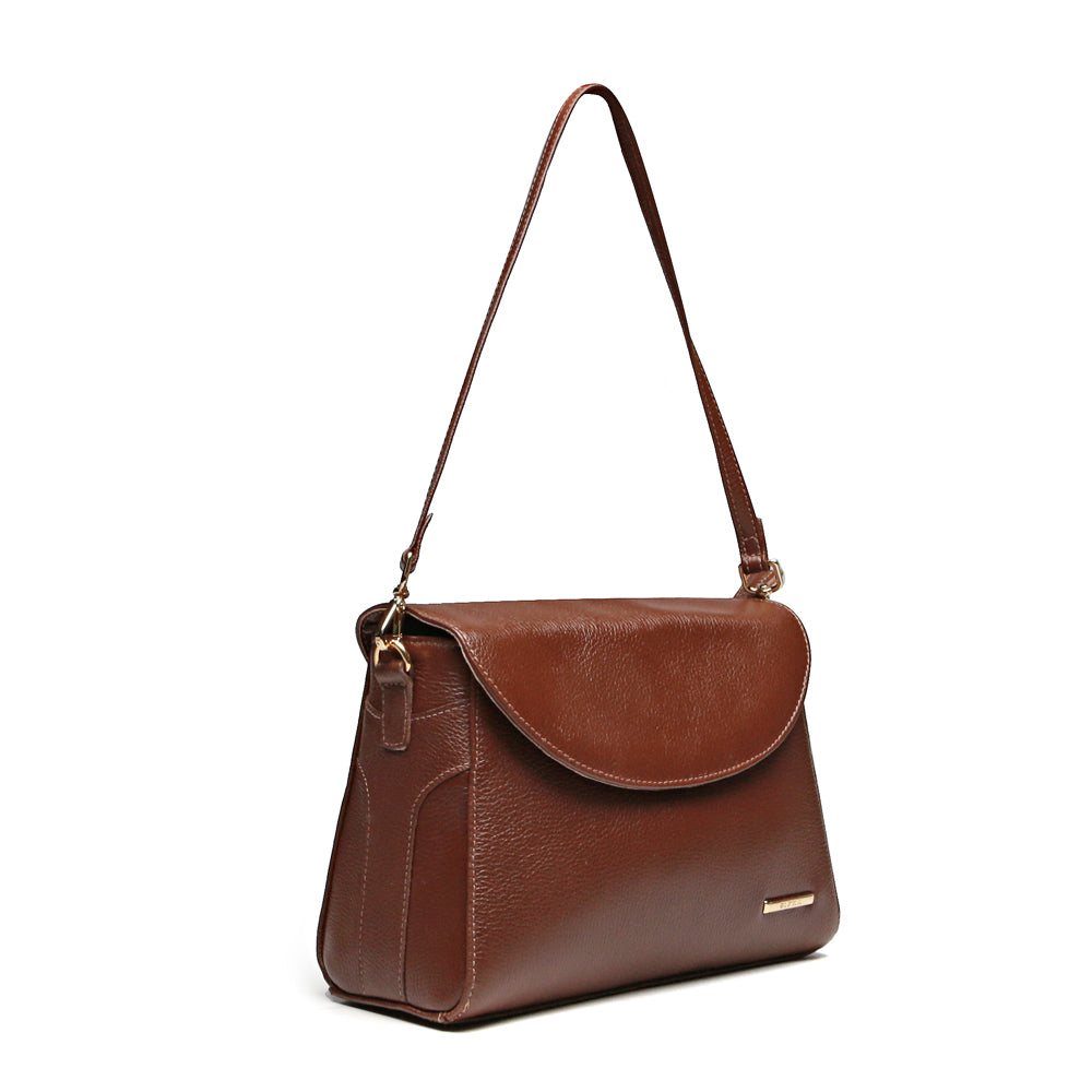 Bolsa Feminina Transversal Couro Marrom Cecília