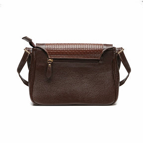 Bolsa Feminina Transversal Couro Marrom Lila