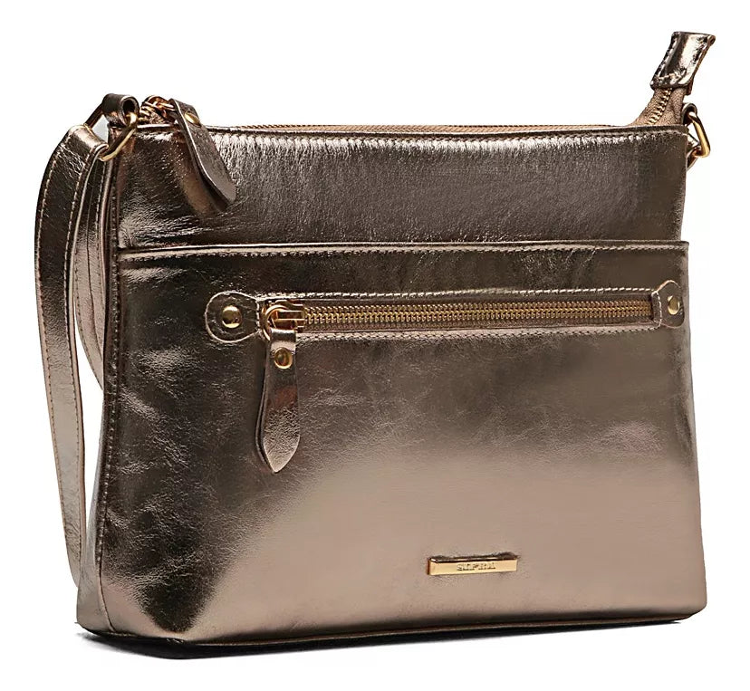Bolsa Feminina Transversal Couro Ouro Velho Bella