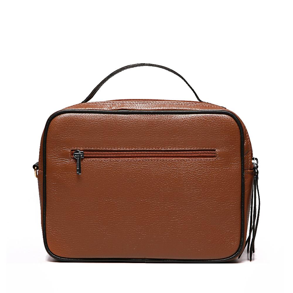 Bolsa Feminina Transversal Mão Couro Marrom Onix Luna