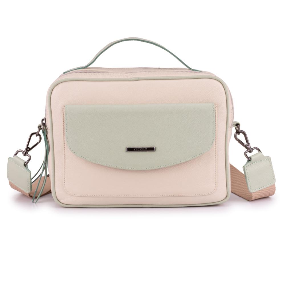 Bolsa Feminina Transversal Mão Couro Off White Luna