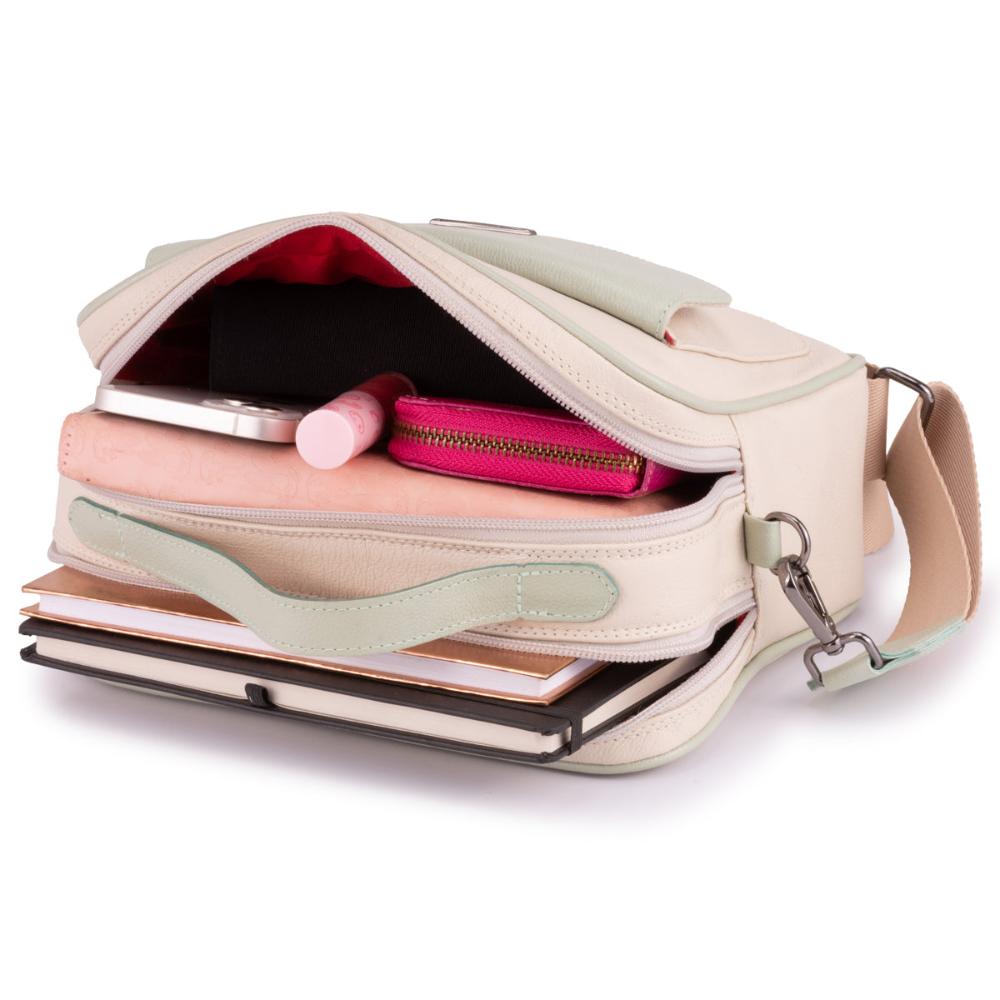 Bolsa Feminina Transversal Mão Couro Off White Luna