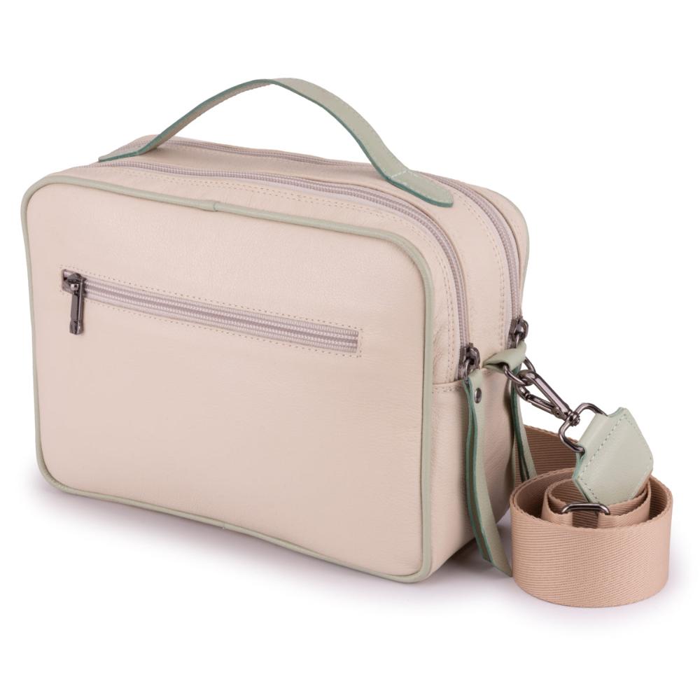 Bolsa Feminina Transversal Mão Couro Off White Luna