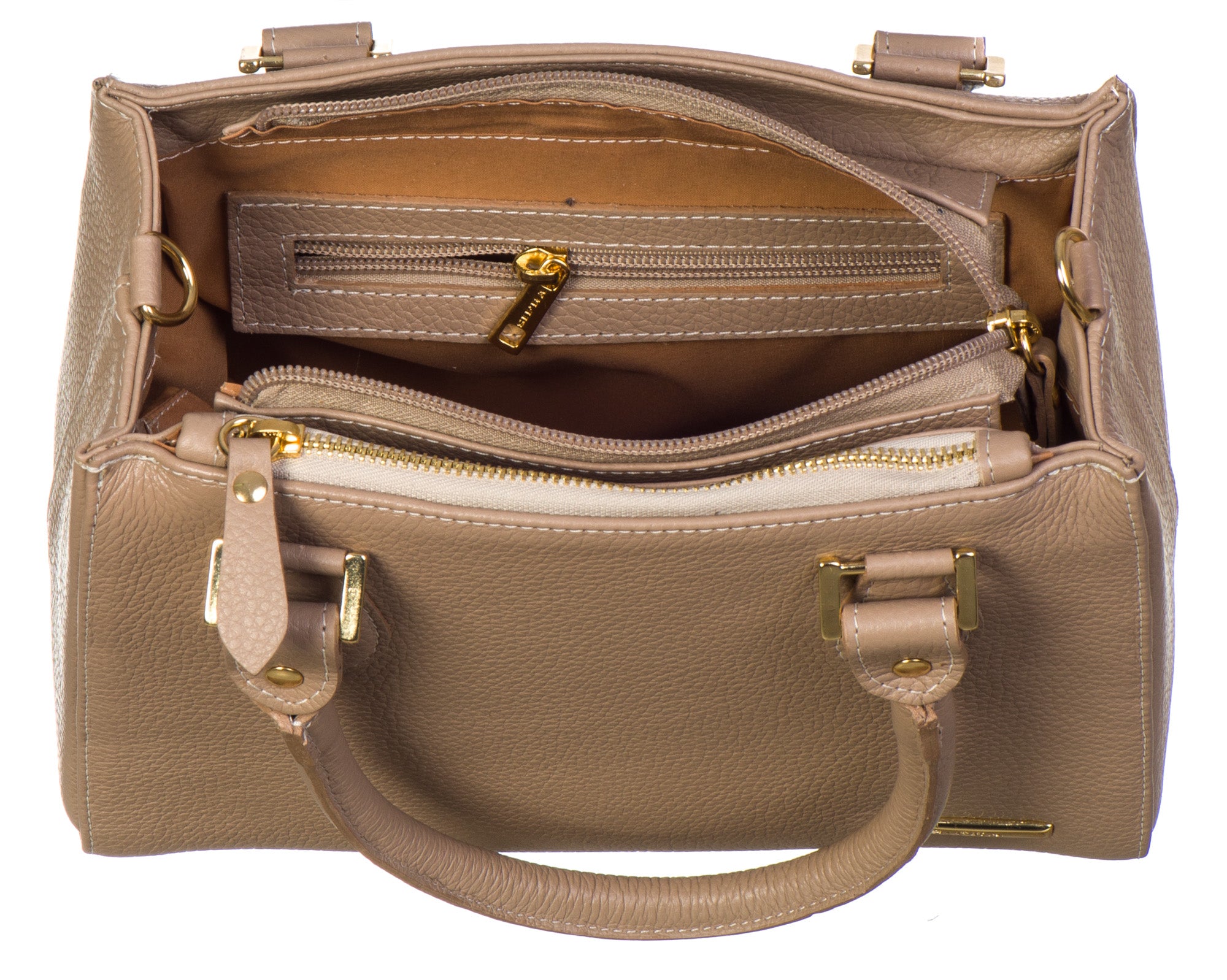 Bolsa Feminina Transversal Tote de Couro Nude Mia