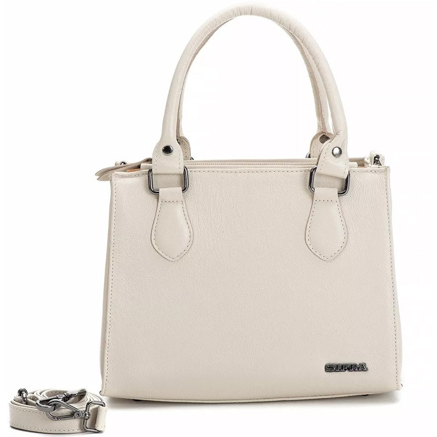 Bolsa Feminina Transversal Tote de Couro Off White Mia