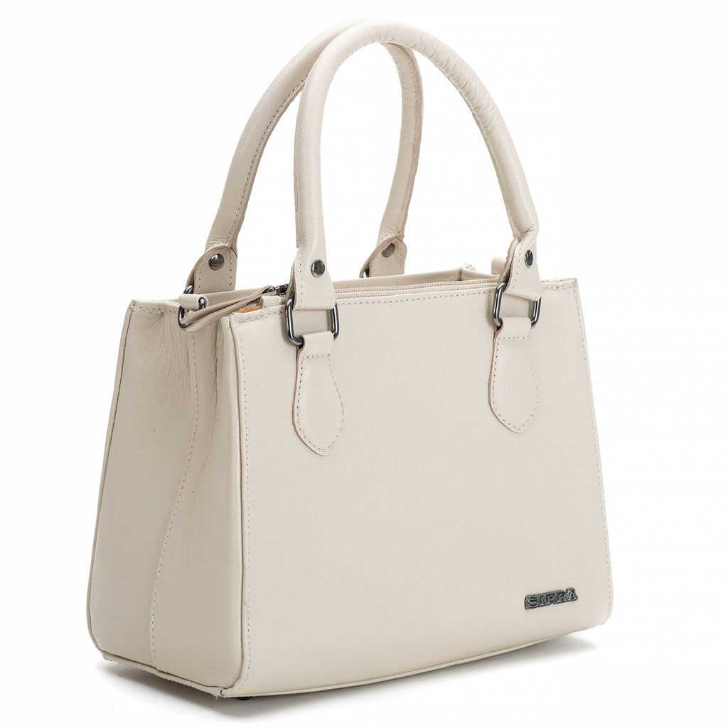Bolsa Feminina Transversal Tote de Couro Off White Mia