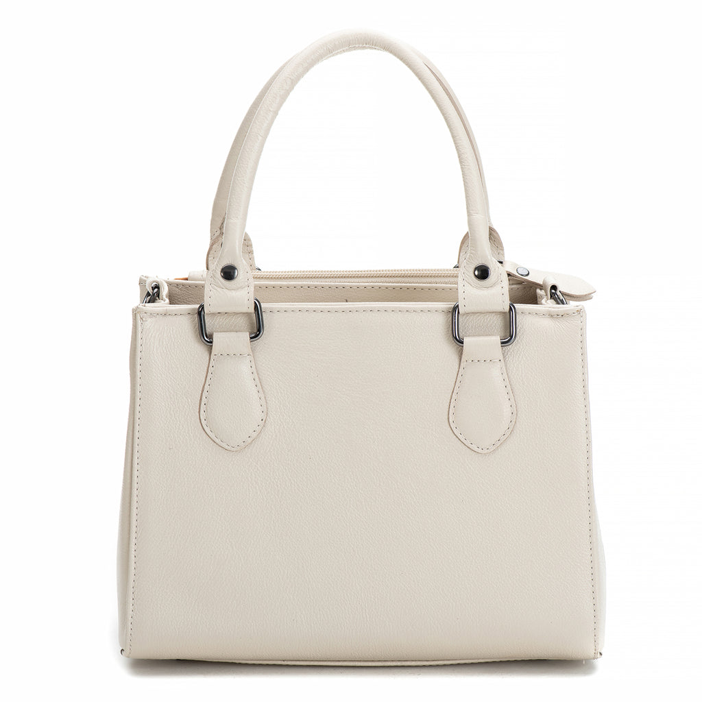 Bolsa Feminina Transversal Tote de Couro Off White Mia