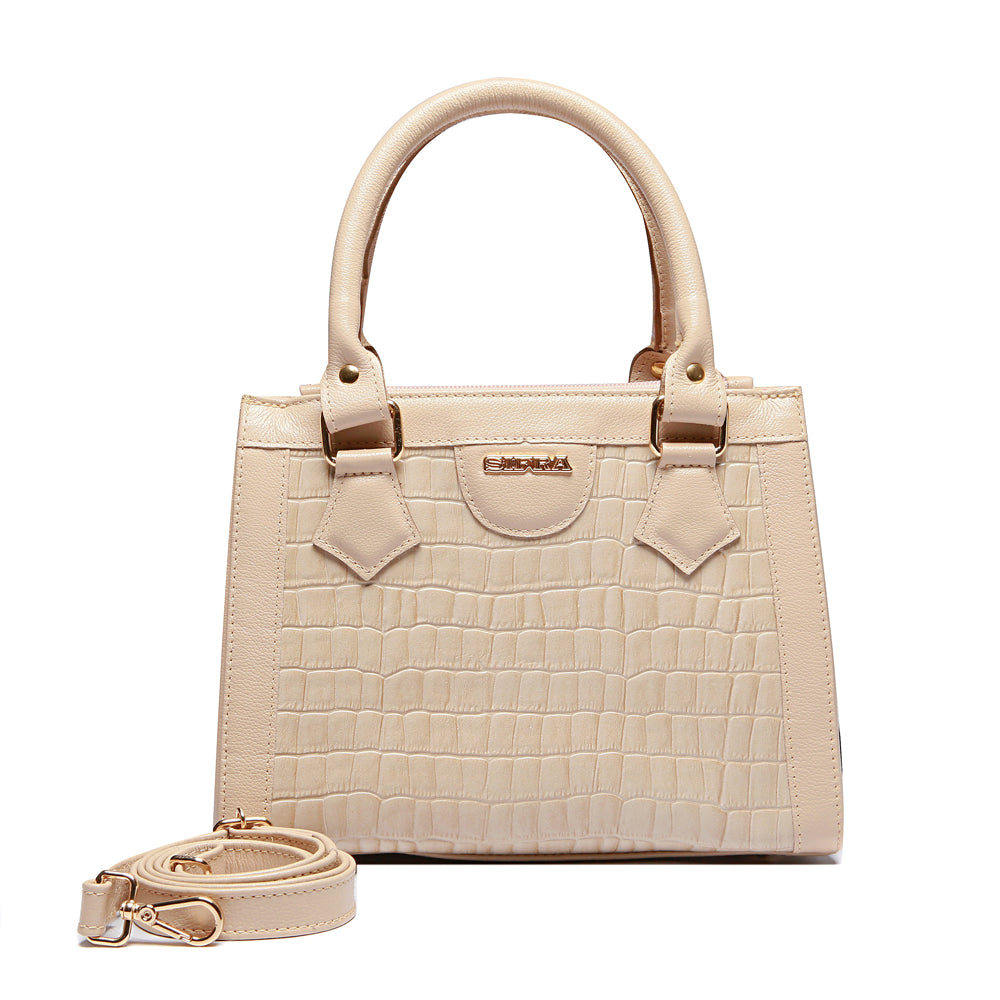 Bolsa Feminina Transversal Tote de Couro Off White Sara